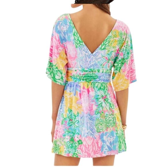 Lilly Pulitzer NWT Parigi Knit Green Yellow Pink Floral Romper Dress - Picture 2 of 9